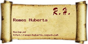 Remes Huberta névjegykártya